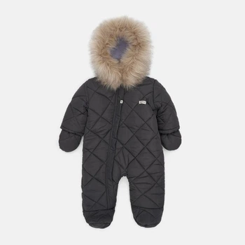Сплошной детский комбинезон зимний для новорожденных MagBaby Pooh 80 см Графитовый