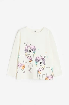Реглан для девочки белый Эдинороги H&M 122-128см (400093686)