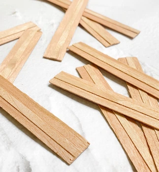 Деревянный фитиль для соевых свечей, двойной, Wooden Wick Makesy 19.1 мм х 12.7 см; діаметр свічки 7.6-8.9 см