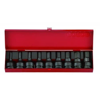 Набор ударных головок - бит Force 6091S HEX 3/4" 6 гранные 9/16" - 1-1/4" 9 предметов