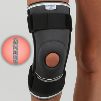 Бандаж на коліно з 4-ма спіральними ребрами та ременями REF-103 S