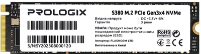 SSD диск Prologix S380 512GB M.2 2280 PCIe 3.0 x4 NVMe TLC (PRO512GS380)