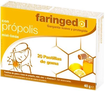Льодяники для горла Faringedol Honey 20 таблеток (8424657509068)