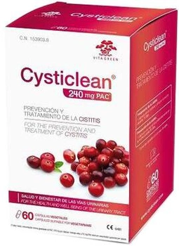 Натуральна харчова добавка Vita Green Cysticlean 240 мг 60 капсул (8436031120158)