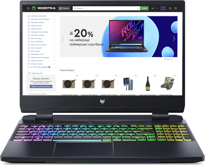 Ноутбук Acer Predator Helios 300 PH315-55-78YT (NH.QGNEU.007) Abyssal Black / 15.6" IPS Full HD 165 Гц / Intel Core i7-12700H / RAM 16 ГБ / SSD 1 ТБ / nVidia GeForce RTX 3070, 8 ГБ