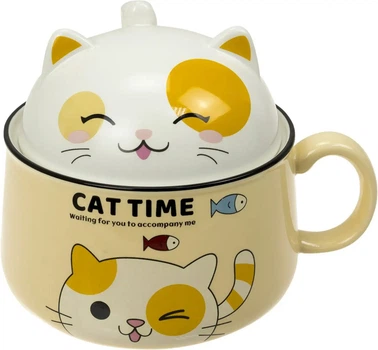 Чашка-супница с крышкой Cat time Stenson YG00959 1л