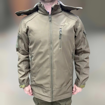 Куртка тактична WOLFTRAP, Softshell, колір Олива, розмір L, зимова флісова куртка для військових