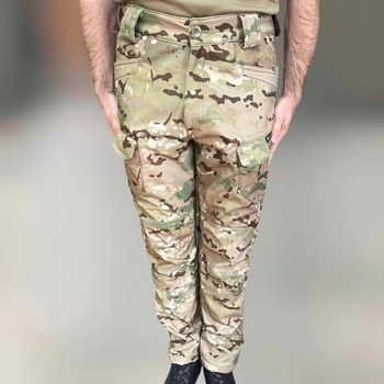 Штани тактичні зимові Wolftrap, SoftShell з флісом, розмір 3XL, Мультикам, штани для військових софтшел