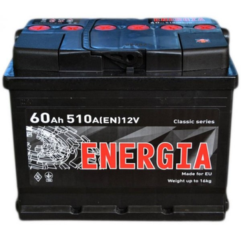 Акумулятор автомобільний 60ач 510а "+" праворуч Energia, 22386
