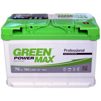 Аккумулятор автомобильный 78Ач 780А "+" справа Green Power, 22372