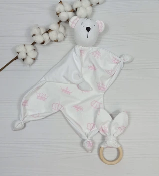 Іграшка-комфортер і еко-гризунок a.l.babybox Корони Білий