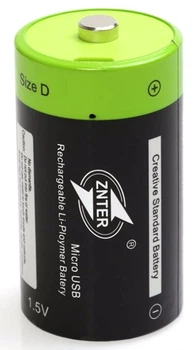 Батарейка акумулятор ZNTER D 1,5V 4000 mAh заряд від micro USB
