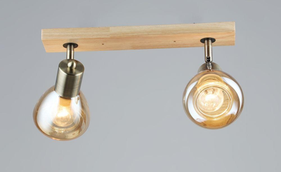 Люстра поворотная на два плафона Sneha (9963335104/2 AB+WOOD)