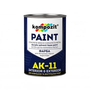 Фарба для бетонних підлог АК-11 Kompozit Біла 1 кг (4820085745032)