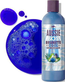 Szampon do włosów Aussie SOS Hydration Vegan Blue Shampoo for Brunette Hair 290 ml (8006540906842)