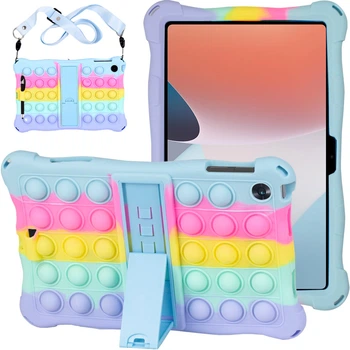 Силиконовый чехол Galeo Pop It для OPPO Pad Air 10.36" Rainbow Light Blue