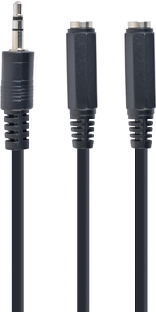 Кабель Cablexpert 3.5 mm audio splitter, 10 cm Black (CCA-415-0.1M)