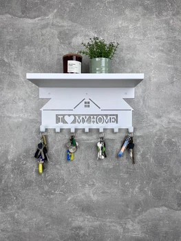 Вішалка+полиця My Home 40 см біла
