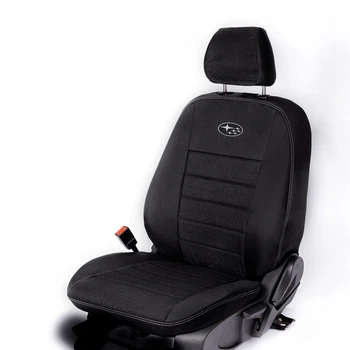 Комплект модельных чехлов AMI.AUTO из автоткани черные на Субару Аутбек (Subaru Outback) 2003-2009 джип