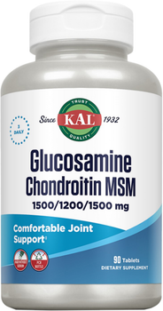 Дієтична добавка KAL Glucosamine Chondroitin MSM 90 капсул (0021245726616)