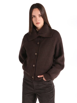 Кардиган з домішкою вовни в'язаний жіночий Colin's CL1065652BRW XS Brown (8683197802484)