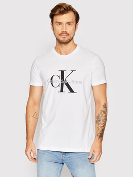 Koszulka męska bawełniana Calvin Klein Jeans J30J320935-YAF XL Biała (8719855868872)