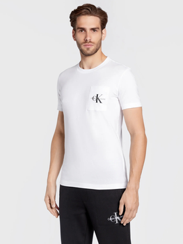 Koszulka męska bawełniana Calvin Klein Jeans J30J320936-YAF S Biała (8719855868568)