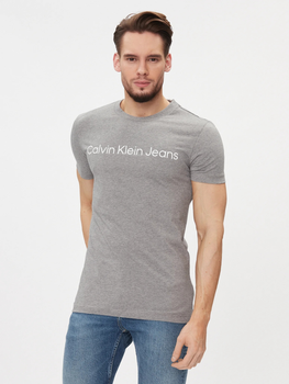 Koszulka męska bawełniana Calvin Klein Jeans J30J322552-P2D S Szara (8719856760526)