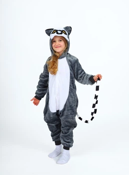 Піжама кігурумі Kigurumi Лемур для дівчат Сірий на зріст 155-165 см (203741)