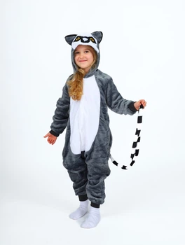 Піжама кігурумі Kigurumi Лемур для дівчат Сірий на зріст 145-155 см (203741)