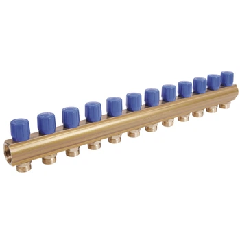Колектор для водопроводу ICMA 12 контурів 1"/3/4" 1105 (Blue) 871105PU0512