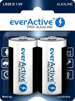 Батарейки everActive LR20/D блістер 2 шт. (EVLR20-PRO)