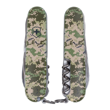 Швейцарський ніж Victorinox HUNTSMAN ARMY 91мм/15 функцій, Піксель Зелений