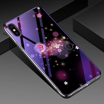 Панель Logarm Fantasy с глянцевыми торцами для iPhone 10 (X) / iPhone XS (цветы) Малиновый Без бренда