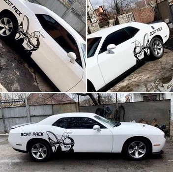 Виниловая Наклейка на Авто/Мото на Стекло/Кузов " Scat pack dodge srt Challenger Charger " Любой цвет