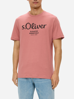 T-shirt męski bawełniany s.Oliver 10.3.11.12.130.2152232-20D1 M Koralowy (4099975523870)