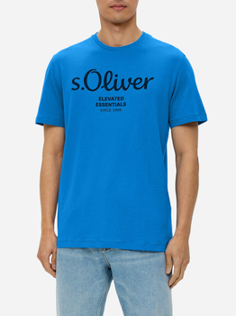 T-shirt męski bawełniany s.Oliver 10.3.11.12.130.2152232-55D1 2XL Niebieski (4099975524082)