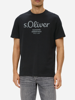 T-shirt męski bawełniany s.Oliver 10.3.11.12.130.2152232-99D2 S Czarny (4099975524402)