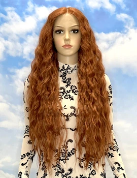 Парик на сетке Lace Wig Super Lily № 130T рыжий, 80 см, термостойкое волокно