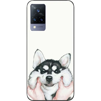 Бампер силиконовый SMTT для Vivo V21 с рисунком Хаски