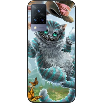 Силиконовый чехол SMTT для Vivo V21 с картинкой Чеширский