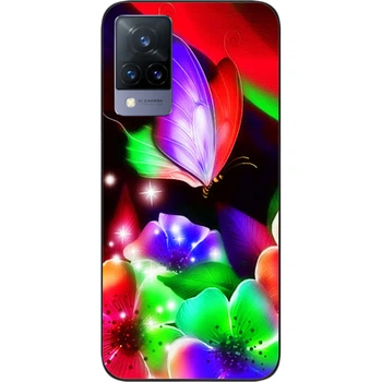 Силиконовый чехол SMTT для Vivo V21 с картинкой Яркая бабочка