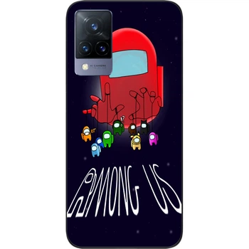 Силиконовый чехол SMTT для Vivo V21 с картинкой Among Us Марионетки
