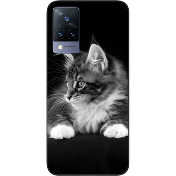 Силиконовый чехол SMTT для Vivo V21 с картинкой Котенок