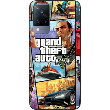 Силиконовый чехол SMTT для Vivo V21 с картинкой Игра GTA
