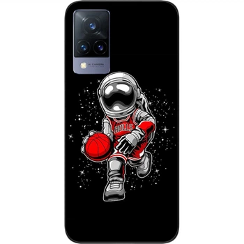 Силиконовый чехол SMTT для Vivo V21 с картинкой Баскетбол астронавт