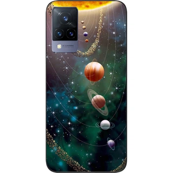 Силиконовый чехол SMTT для Vivo V21 с картинкой Планеты