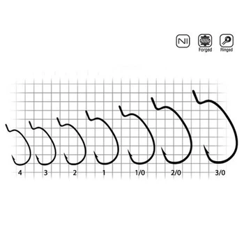 Крючок офсетный Fishing ROI Offset B51 №1 10шт.(black nickel)