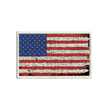 Шеврон на липучці (велкро) Прапор США 8х5 см Червоний 5008