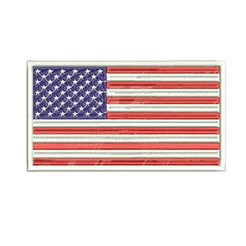 Шеврон на липучці (велкро) Прапор США 3,9х7 см Червоний 5006